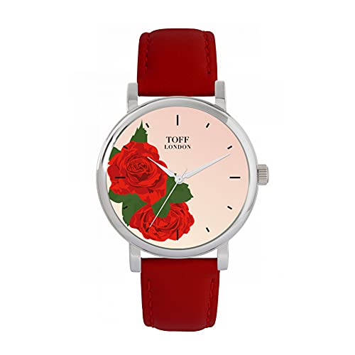 Toff London Rote Rosen-Blumenuhr von Toff London