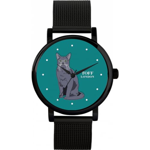 Toff London Russische Blaue Katzenuhr von Toff London
