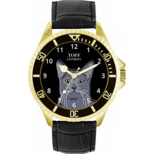 Toff London Russische Blaukopf-Katzenuhr von Toff London