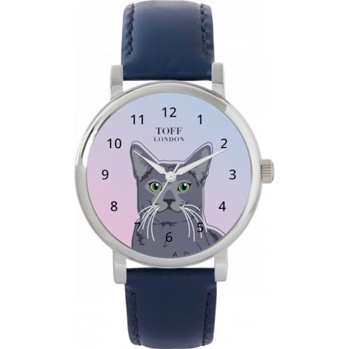 Toff London Russische Blue Head Cat Watch von Toff London