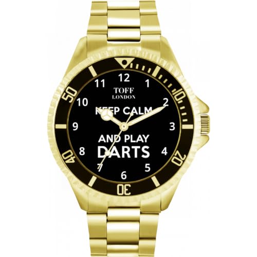 Toff London Schwarz Bleib ruhig und Spiele Darts Batons Watch von Toff London