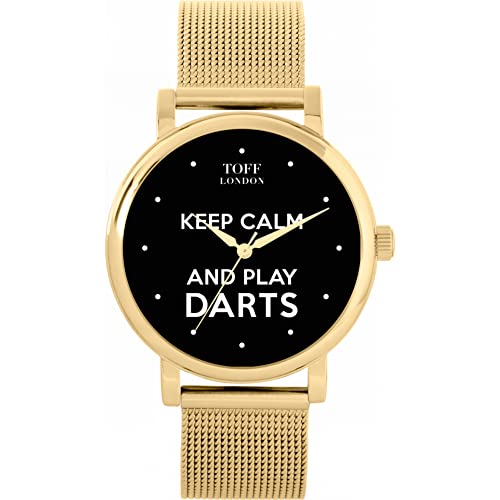 Toff London Schwarz Bleib ruhig und Spiele Darts Batons Watch von Toff London