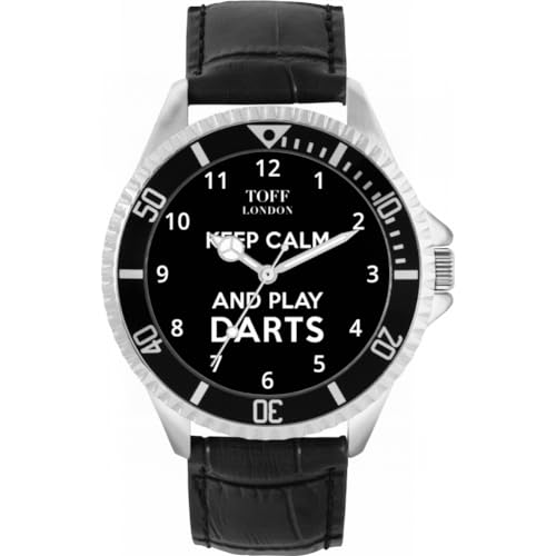 Toff London Schwarz Bleib ruhig und Spiele Darts Batons Watch von Toff London