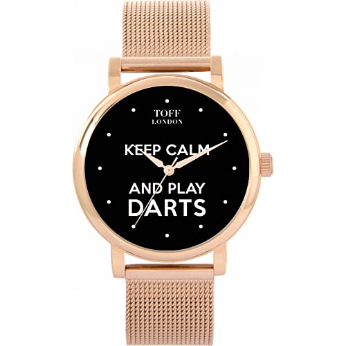 Toff London Schwarz Bleib ruhig und Spiele Darts Batons Watch von Toff London