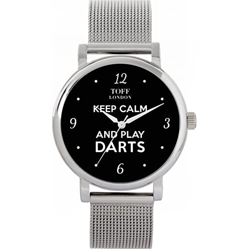 Toff London Schwarz Bleib ruhig und Spiele Darts Batons Watch von Toff London