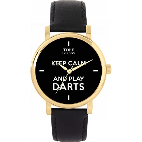 Toff London Schwarz Bleib ruhig und Spiele Darts Batons Watch von Toff London