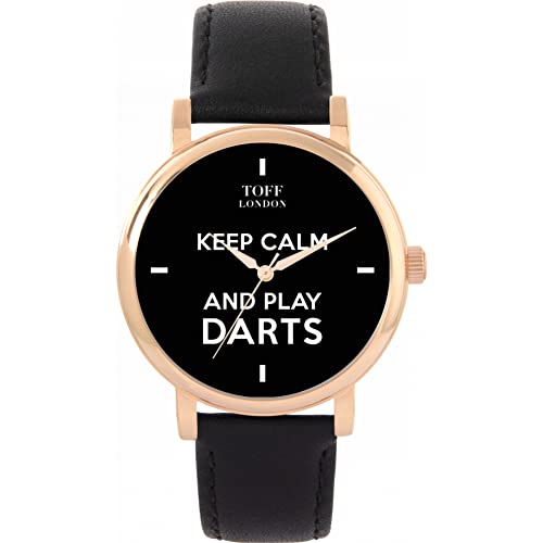 Toff London Schwarz Bleib ruhig und Spiele Darts Batons Watch von Toff London