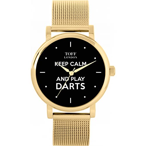 Toff London Schwarz Bleib ruhig und Spiele Darts Batons Watch von Toff London