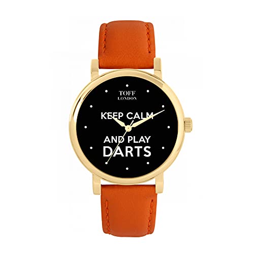 Toff London Schwarze Keep Calm and Play Darts Batons Uhr von Toff London