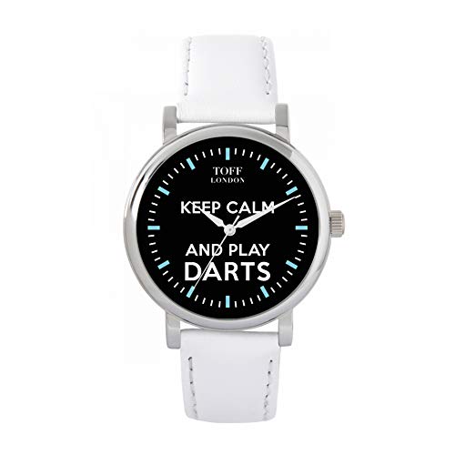 Toff London Schwarz Bleib ruhig und Spiele Darts Blue Batons Watch von Toff London