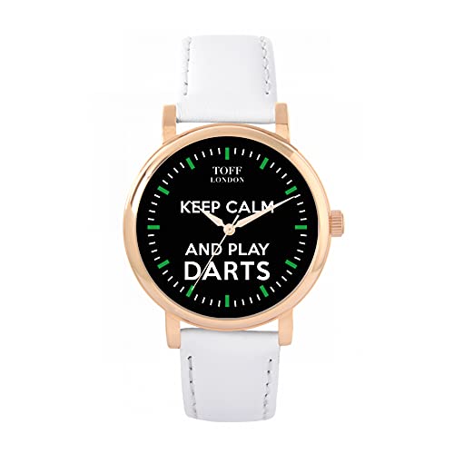 Toff London Schwarz Bleib ruhig und Spiele Darts Green Batons Watch von Toff London