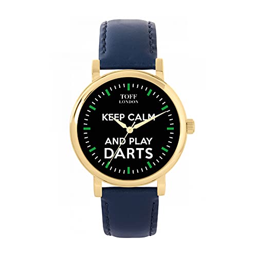 Toff London Schwarz Bleib ruhig und Spiele Darts Green Batons Watch von Toff London