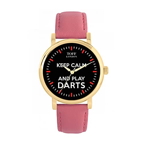 Toff London Schwarz Bleib ruhig und Spiele Darts Red Batons Watch von Toff London