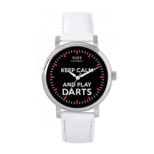 Toff London Schwarz Bleib ruhig und Spiele Darts Red Batons Watch von Toff London