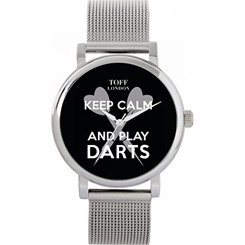 Toff London Schwarz Bleib ruhig und Spiele Darts Watch von Toff London