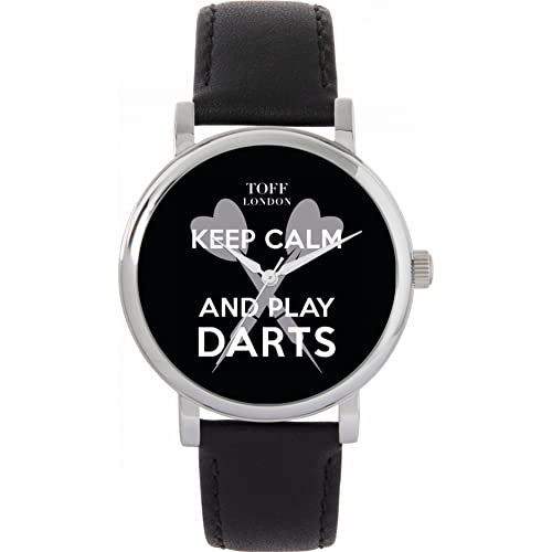 Toff London Schwarz Bleib ruhig und Spiele Darts Watch von Toff London