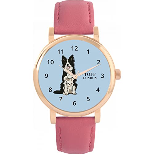 Toff London Schwarz-weiße Border-Collie-Uhr von Toff London