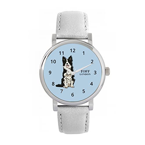 Toff London Schwarz-weiße Border-Collie-Uhr von Toff London