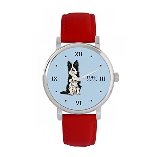 Toff London Schwarz-weiße Border-Collie-Uhr von Toff London