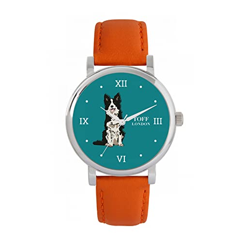 Toff London Schwarz-weiße Border-Collie-Uhr von Toff London