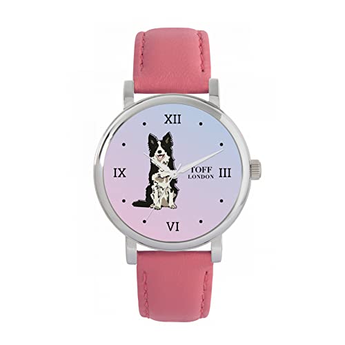 Toff London Schwarz-weiße Border-Collie-Uhr von Toff London