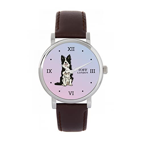 Toff London Schwarz-weiße Border-Collie-Uhr von Toff London