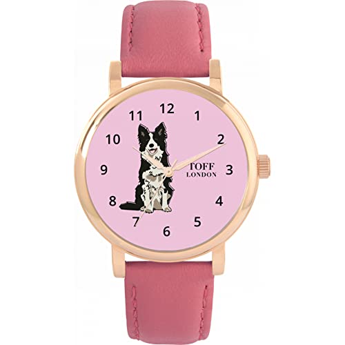 Toff London Schwarz-weiße Border-Collie-Uhr von Toff London