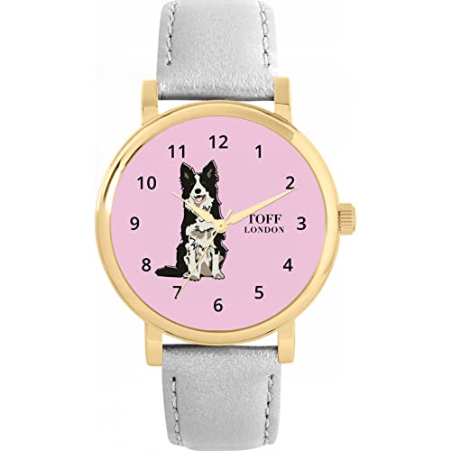 Toff London Schwarz-weiße Border-Collie-Uhr von Toff London