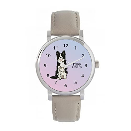 Toff London Schwarz-weiße Border-Collie-Uhr von Toff London