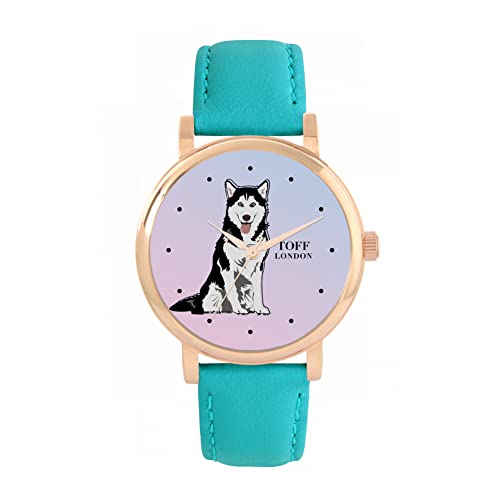 Toff London Husky-Hundeschwarzweiss-Uhr von Toff London