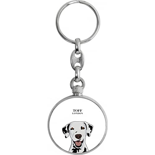 Toff London Schwarz-weißer Dalmatiner-Kopfhund-Schlüsselanhänger von Toff London