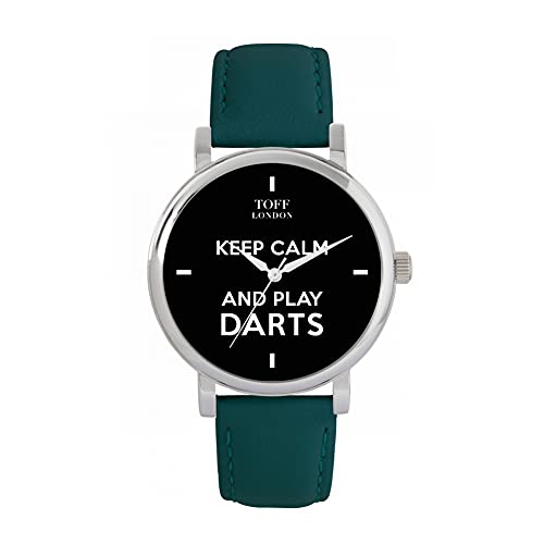 Toff London Schwarze Keep Calm and Play Darts Batons Uhr von Toff London