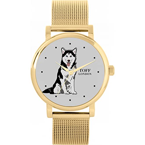 Toff London Husky-Hundeschwarzweiss-Uhr von Toff London