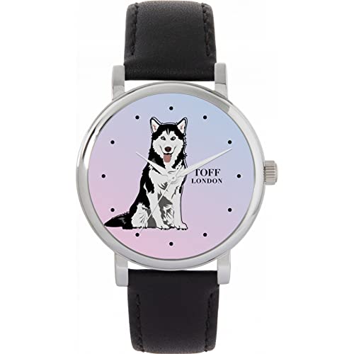 Toff London Husky-Hundeschwarzweiss-Uhr von Toff London