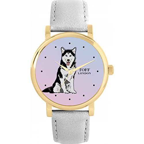 Toff London Husky-Hundeschwarzweiss-Uhr von Toff London