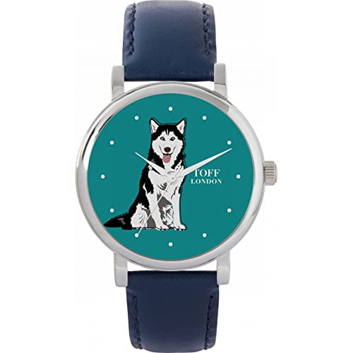 Toff London Husky-Hundeschwarzweiss-Uhr von Toff London