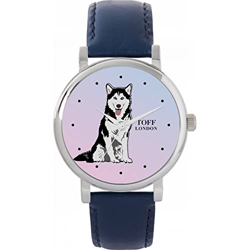 Toff London Husky-Hundeschwarzweiss-Uhr von Toff London