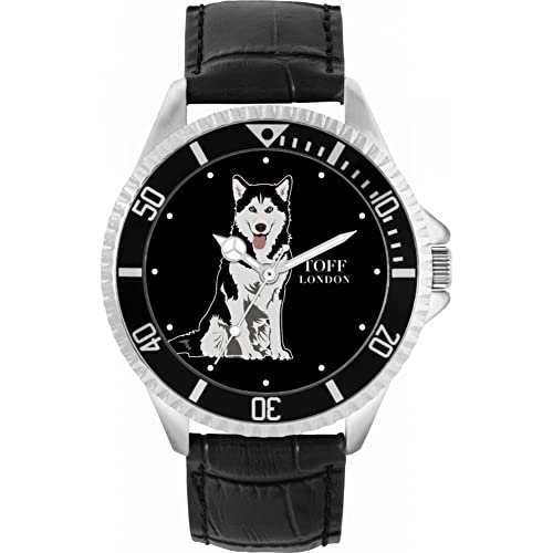 Toff London Husky-Hundeschwarzweiss-Uhr von Toff London