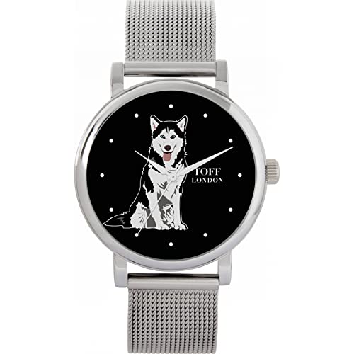 Toff London Husky-Hundeschwarzweiss-Uhr von Toff London