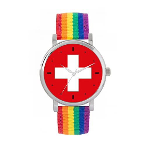 Toff London Schweiz Flagge Uhr von Toff London