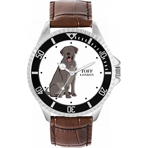 Toff London Silberne Labrador-Hundeuhr von Toff London