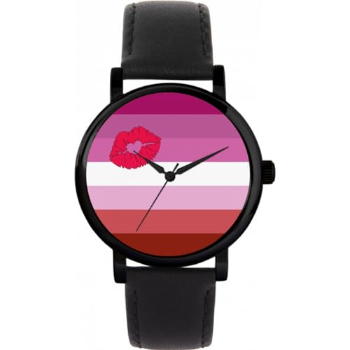 Toff London Stolz Lippenstift lesbische Flagge Uhr von Toff London