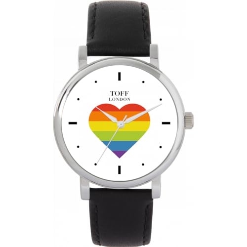 Toff London Stolz Regenbogen Herz Regenbogen Schlagstöcke Uhr von Toff London