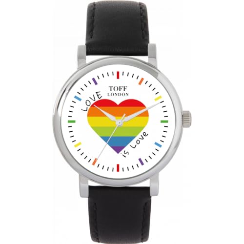 Toff London Stolz Regenbogen Liebe ist Liebe Herz Uhr von Toff London