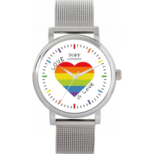 Toff London Stolz Regenbogen Liebe ist Liebe Herz Uhr von Toff London