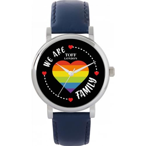 Toff London Stolz Regenbogenherz Familie Schwarze Uhr von Toff London