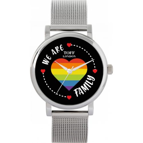 Toff London Stolz Regenbogenherz Familie Schwarze Uhr von Toff London