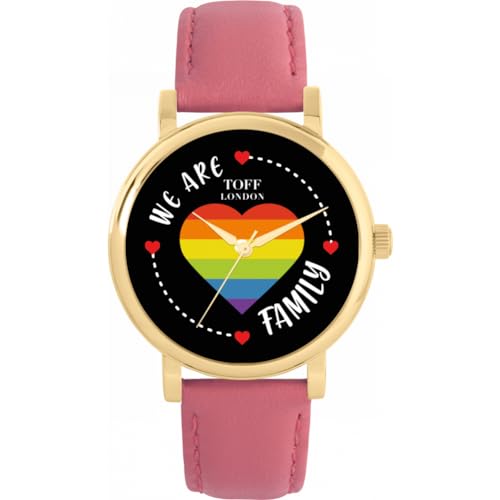 Toff London Stolz Regenbogenherz Familie Schwarze Uhr von Toff London