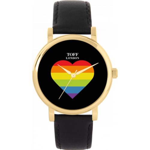 Toff London Stolz Regenbogenherz Schwarze Uhr von Toff London