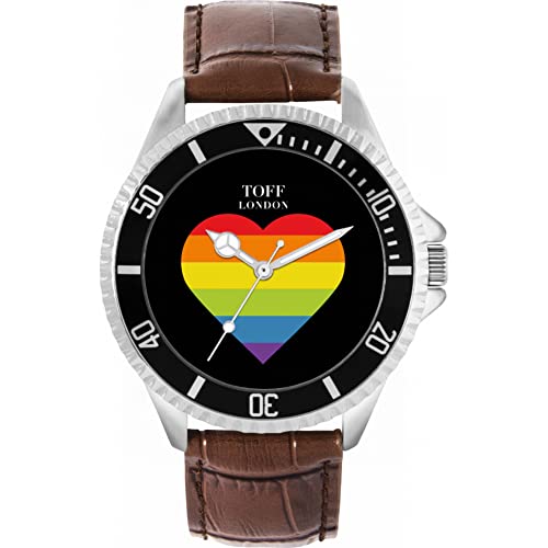 Toff London Stolz Regenbogenherz Schwarze Uhr von Toff London